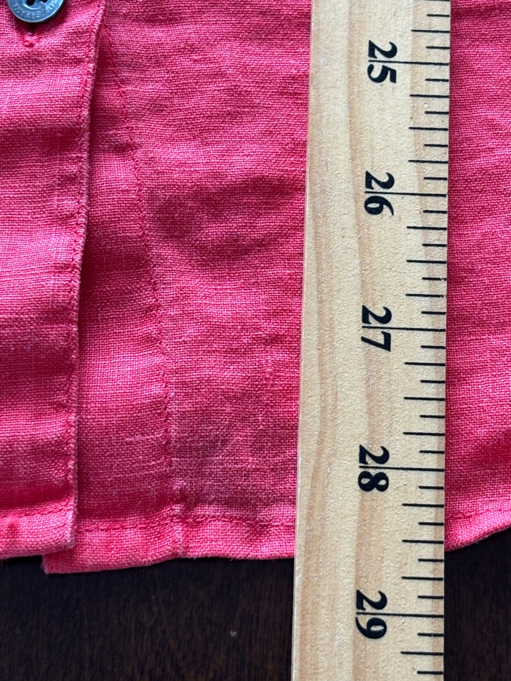 Tommy Bahama 100% Linen Red Button-Down Shirt M Roll Tab Sleeves V-Neck Coastal - Picture 6 of 6